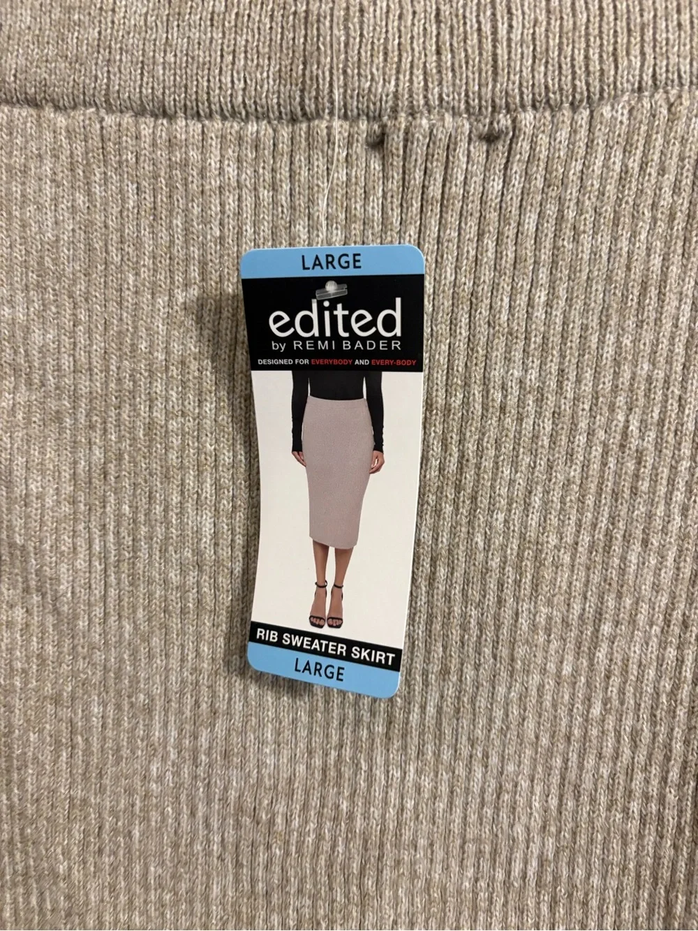 Edited Taupe Ribbed Maxi Skirt